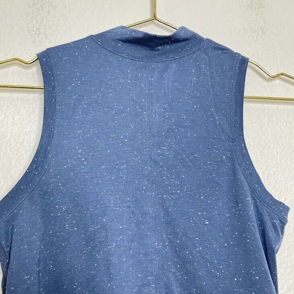 Lululemon Top Size 2 Blue Tie Back Wrap Around Mock Neck Tank Time To Restore - Picture 9 of 11